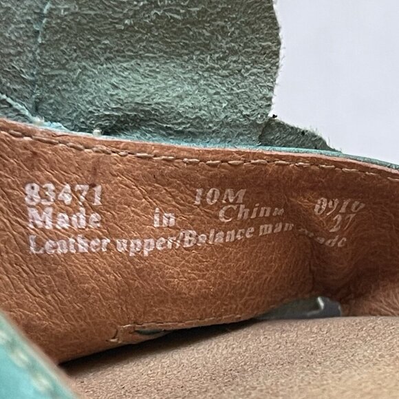 Clarks Bendables Womens 10 Green Floral Sandals Slip On Cottage Leather Flats - Picture 7 of 7